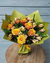 Букет цветов из:  Альстромерии и Розы в Газопроводск