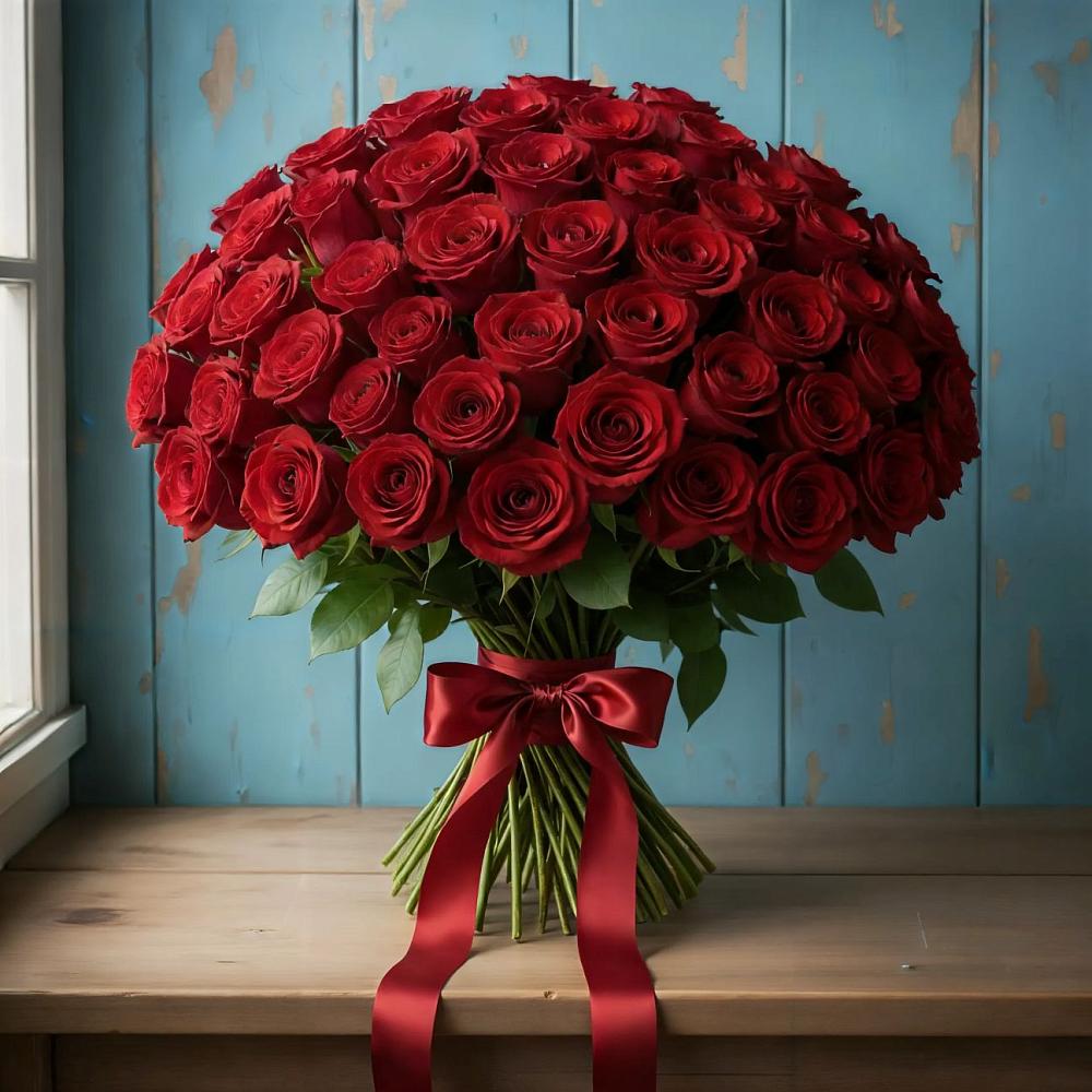 Букет Красные розы Блэк Меджик в Газопроводск