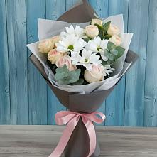 Букет цветов из:  Хризантемы и Розы #REPLACE_PRED# Газопроводск