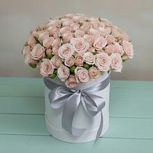 Цветочная композиция из Розы в шляпной коробке в Газопроводск