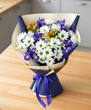 Букет цветов из:  Розы, Ирисы и Хризантемы #REPLACE_PRED# Газопроводск