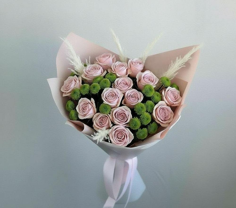 Букет цветов из: Розы и Хризантемы в Газопроводск