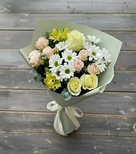Букет цветов из:  Альстромерии, Розы и Хризантемы в Газопроводск