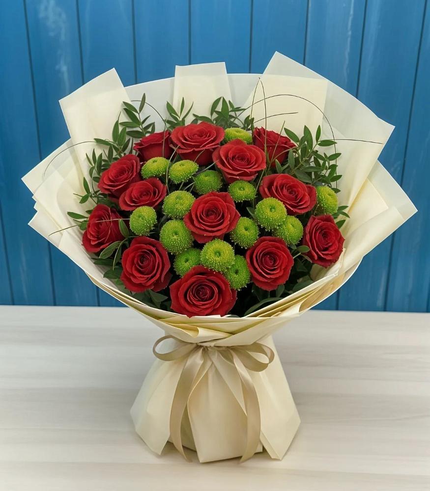 Букет цветов из: Розы и Хризантемы в Газопроводск