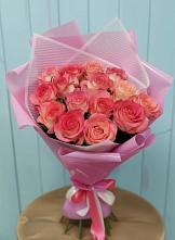 Букет 15 Розовых роз Равель в Газопроводск