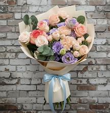 Букет цветов из:  Розы, Лизиантусы и Гвоздики #REPLACE_PRED# Газопроводск